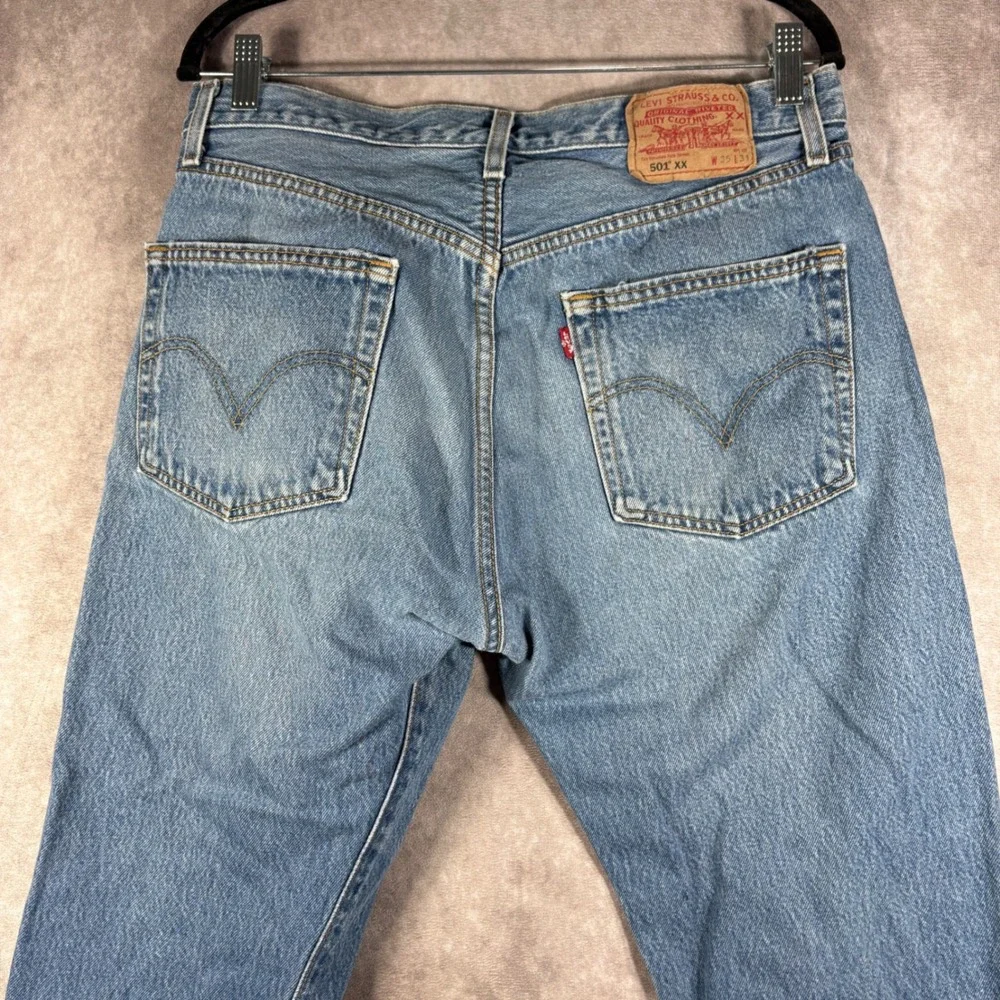 Levi's Jeans Mens 35x31 Blue 501 XX Straight Leg Button Fly Vintage Denim $65